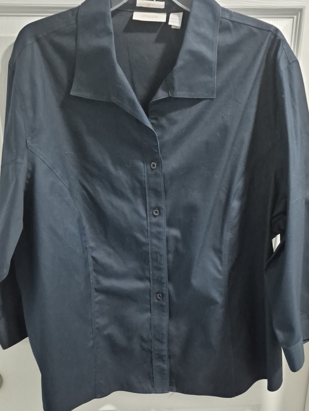 Chico's Navy Blue 4.5 Button-Front Collared Shirt